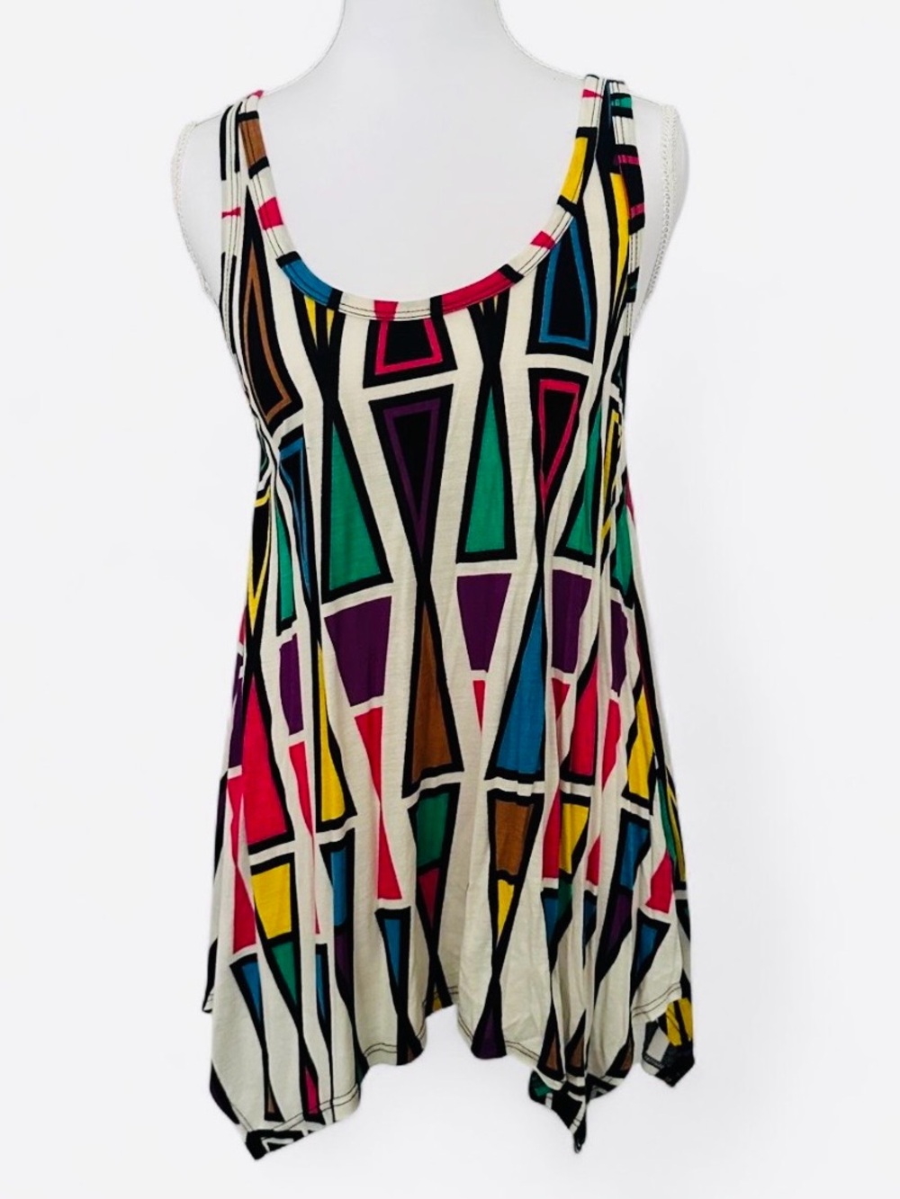 Multicolor Geometric Sleeveless Tank Top